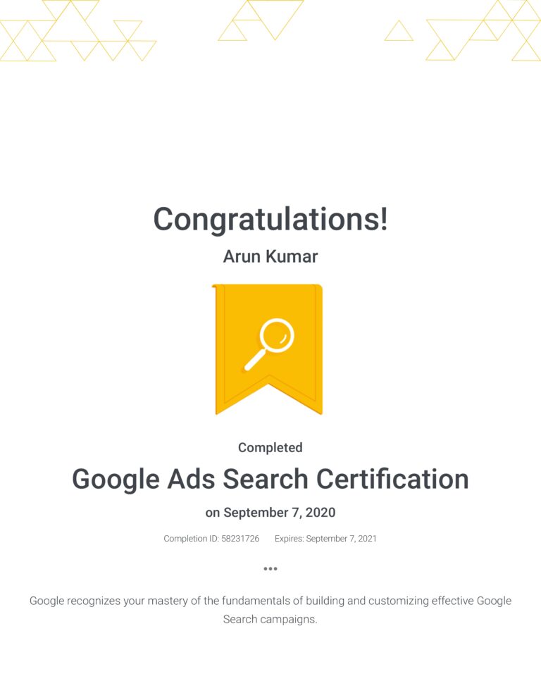 Google Ads Search Certification