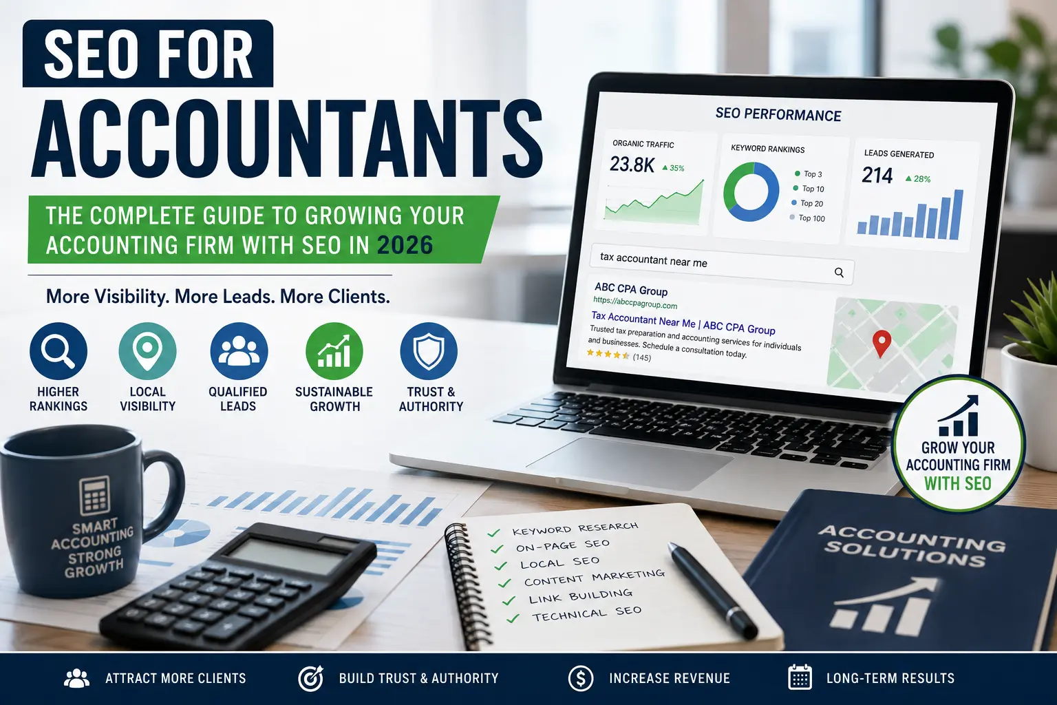 Learn how accountants, CPAs, and accounting firms can increase Google rankings, generate qualified leads, improve local visibility, and grow their practice with SEO in 2026.